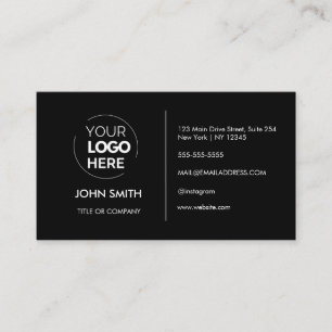 Custom logo modern minimalist Black Business Card