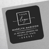 Custom logo modern minimalist black return address