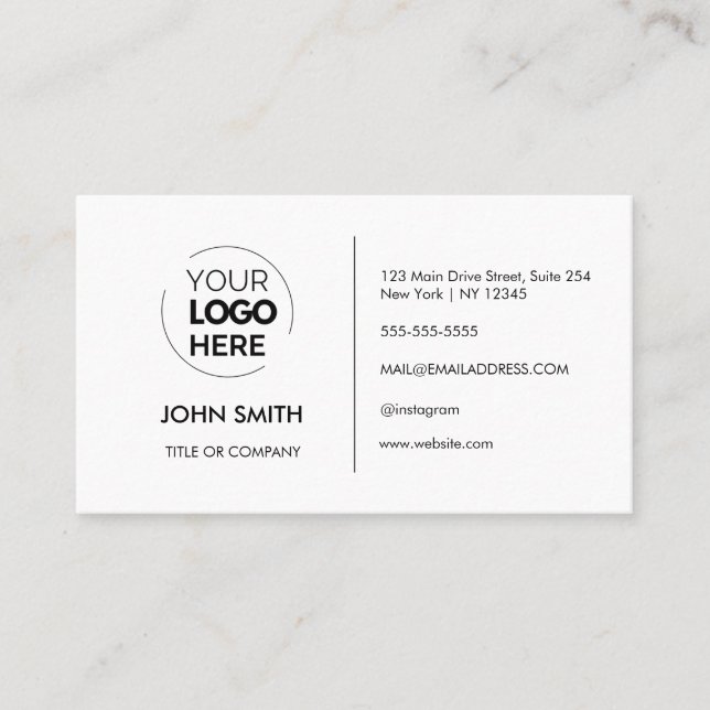 Custom logo modern minimalist business card (Front)