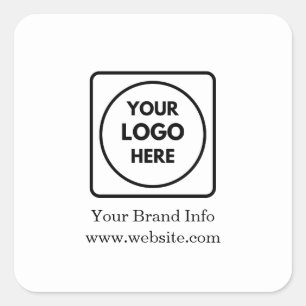 Custom Logo   Modern Minimalist Corporate Branding Square Sticker