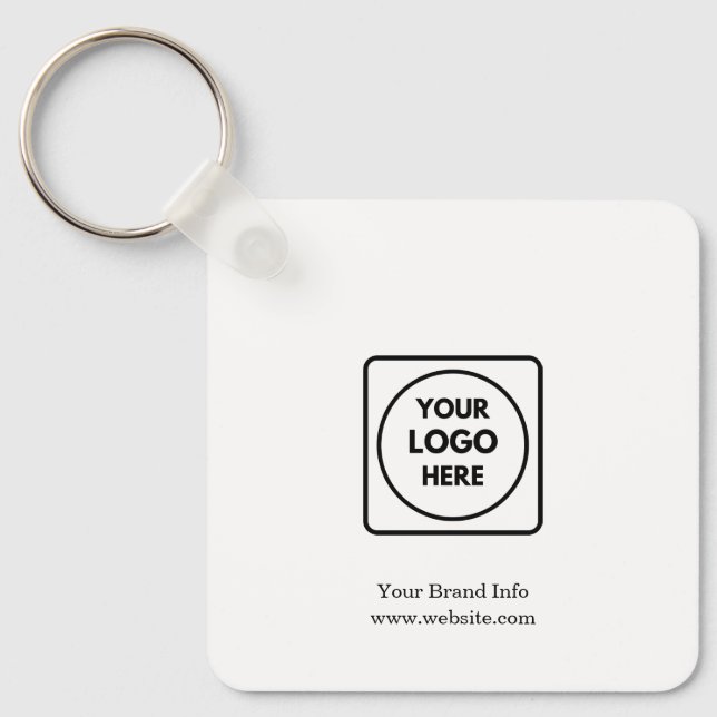 Custom Logo | Modern Minimalist Corporate Design Keychain (Front)
