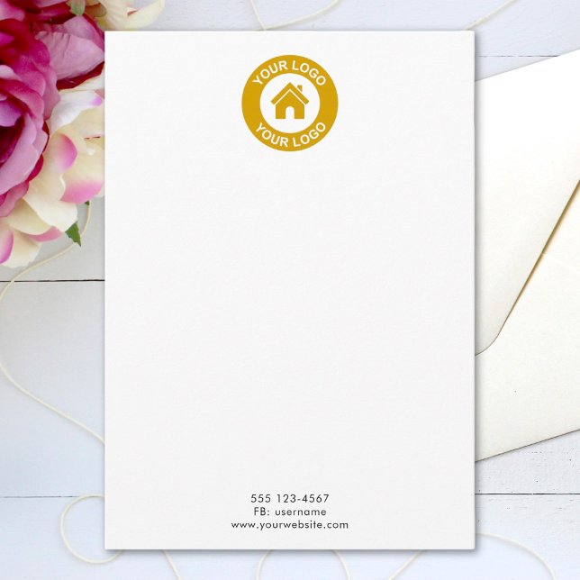 Custom Logo Modern Minimalist Note Card (Creator Uploaded)