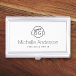Custom logo modern minimalist personalized business card holder<br><div class="desc">Add your own logo business card holder with name and title/company name. Create a business card holder with your logo or image design with this easy to use template. Change the font,  font colour,  background colour etc and adjust image size and placement with the customization tool.</div>