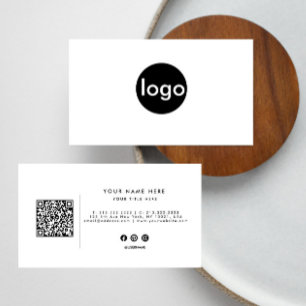 Custom logo Modern Minimalist Professional QR Code Business Card