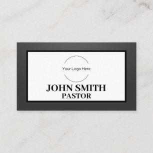 Custom logo modern minimalist SHADED Church Pastor Business Card