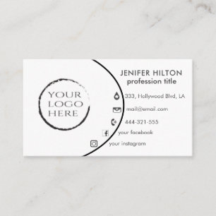 Custom logo modern minimalist social media icons b business card