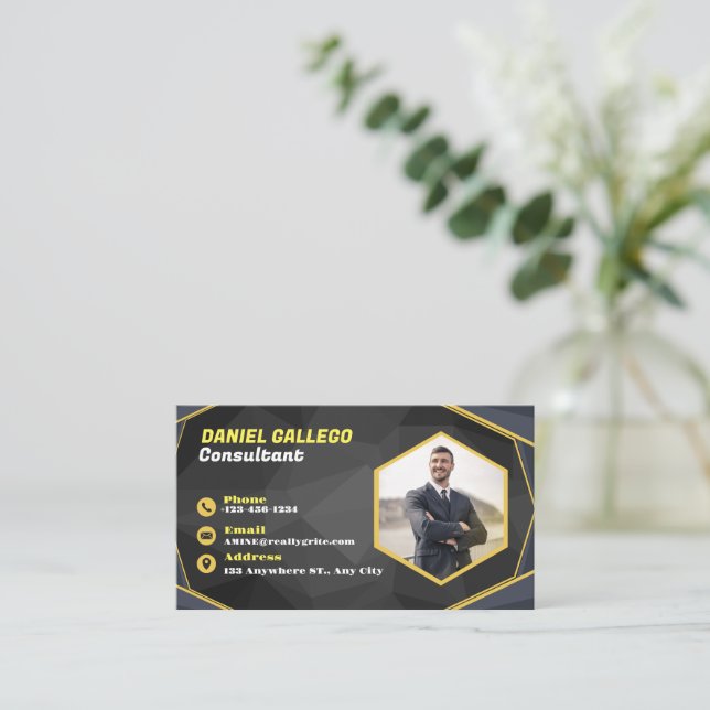 Custom logo modern minimalist social media icons b business card (Standing Front)