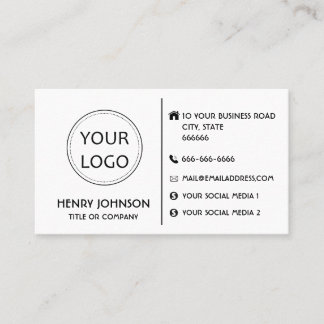 Custom logo modern minimalist social media icons business card