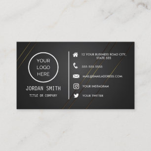 Custom logo modern minimalist social media icons business card