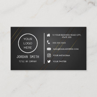 Custom logo modern minimalist social media icons business card
