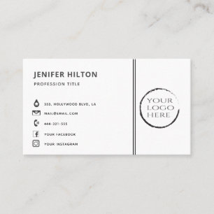 Custom logo modern minimalist social media icons   business card