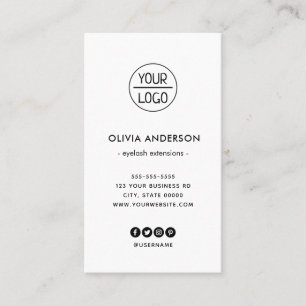 Custom logo modern minimalist white vertical busin business card