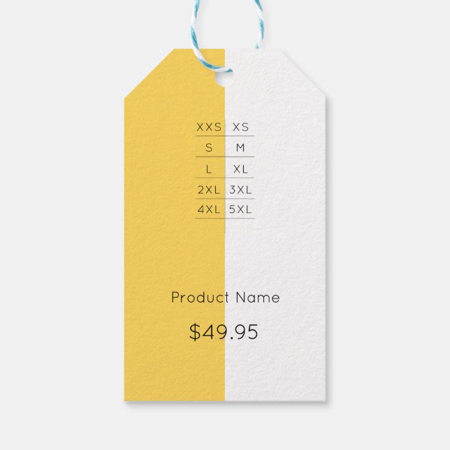 Custom Logo Modern Mustard Yellow Price Tag (Back)