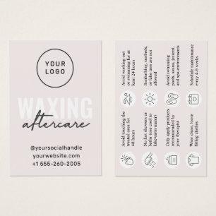 Custom Logo Modern Waxing Aftercare Card