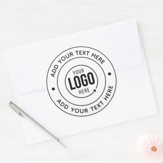 🔘 Custom Logo Monogram | Add Personalized Text Classic Round Sticker