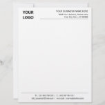 Custom Logo Name Address Info Business Letterhead<br><div class="desc">Simple Personalized Modern Design Your Business Office Letterhead with Logo - Add Your Logo - Image / Business Name - Company / Address / Contact Information - Website / E-mail / Phone - Resize and move or remove and add elements / image with customization tool. Choose / add your favourite...</div>