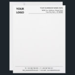 Custom Logo Name Address Info Business Letterhead<br><div class="desc">Simple Personalized Modern Design Your Business Office Letterhead with Logo - Add Your Logo - Image / Business Name - Company / Address / Contact Information - Website / E-mail / Phone - Resize and move or remove and add elements / image with customization tool. Choose / add your favourite...</div>