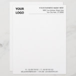 Custom Logo Name Address Info Company Letterhead<br><div class="desc">Custom Colours and Font - Your Business Name Address Contact Info Office Letterhead with Logo - Add Your Logo - Image / Business Name - Company / Address / Contact Information - Website / E-mail / Phone / more - Resize and move or remove and add elements / image with...</div>