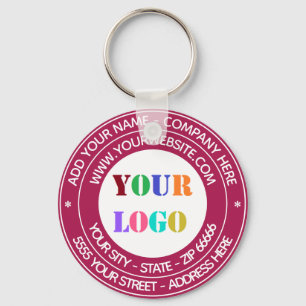 Custom Logo Name Address Website Colours Keychain