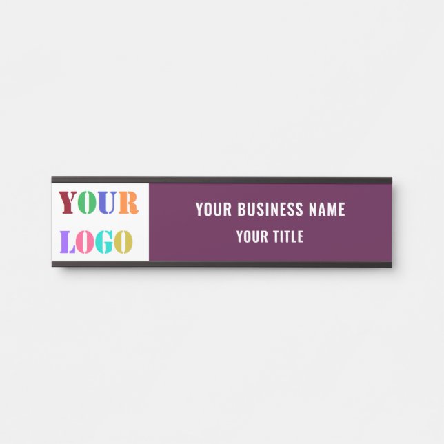 Custom Logo Name Business Office Door Sign Example (Front)