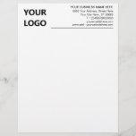 Custom Logo Name Company Office Letterhead<br><div class="desc">Your Business Office Letterhead with Logo - Add Your Logo - Image / Business - Company Name and Contact Information - Choose / add your favourite text colours / font / size. Resize and move or remove and add elements - Image / text with customization tool ! Good Luck -...</div>