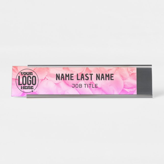 Custom Logo & Name Desk Name Plate | Personalized  (Front)