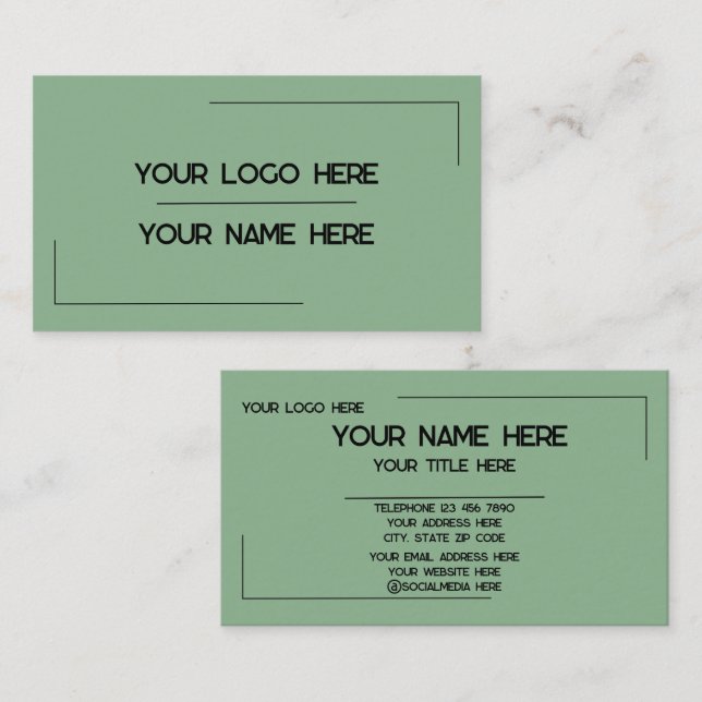 Custom Logo Name Minimalist Modern Professional Business Card (Front/Back)