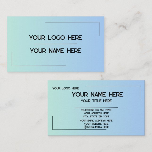 Custom Logo Name Minimalist Modern Professional Business Card (Front/Back)