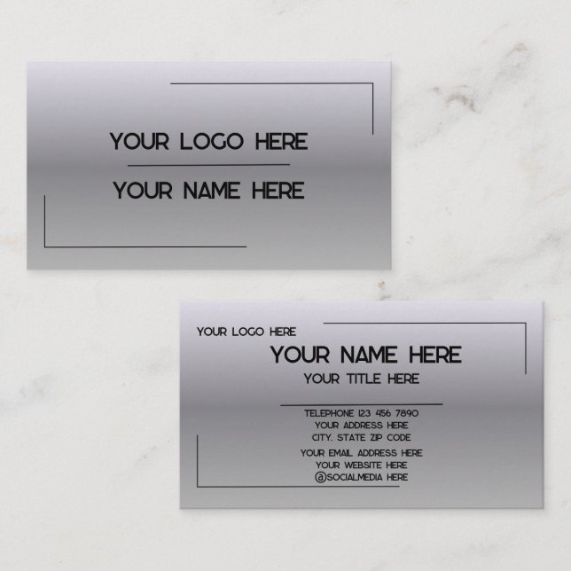 Custom Logo Name Minimalist Modern Professional Business Card (Front/Back)