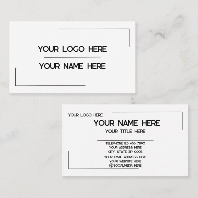 Custom Logo Name Minimalist Modern Professional Business Card (Front/Back)