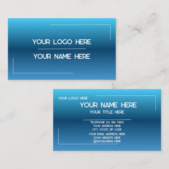 Custom Logo Name Minimalist Modern Professional Business Card (Front/Back)