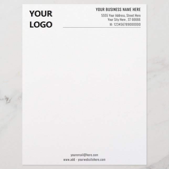 Custom Logo Name Personalized Office Letterhead (Front)