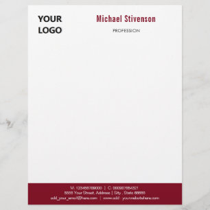 Custom Logo Name Profession Address Your Colours Letterhead