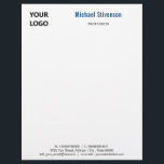 Custom Logo Name Text Info Personalized Letterhead<br><div class="desc">Custom Colours and Fonts - Personalized Your Logo Name Profession Address Contact Information Business Letterhead - Add Your Logo - Image or QR Code - Photo / and Name - Company / Profession - Title / Address / Contact Information - Phone / E-mail / Website / more - or Remove...</div>