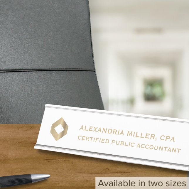 Custom Logo Name Title Professional Desk Name Plate (Creator Uploaded)