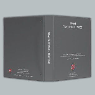 Custom Logo, Name, Training Grey Binder