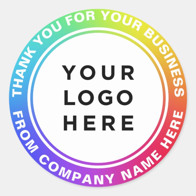Custom Logo Name Web Professional Logo Thank you Classic Round Sticker (Front)