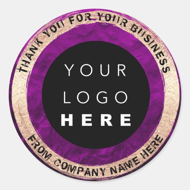  Custom Logo Name Web Seal Gold Frame Plum (Front)