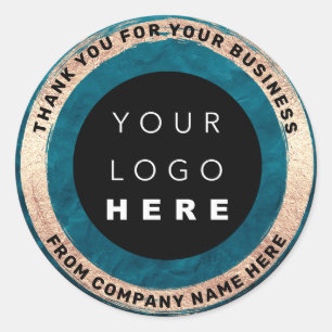 Custom Logo Name Web Seal Gold Teal