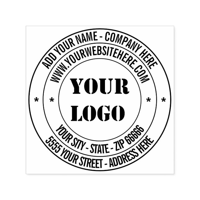 Custom Logo Name Website Address Self-inking Stamp (Design)