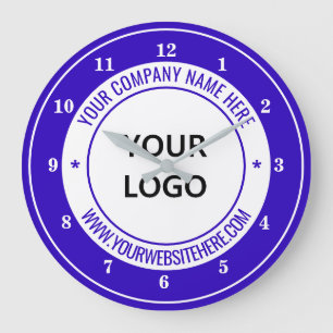 Custom Logo Name Website Colour Personalized - Blu Large Clock