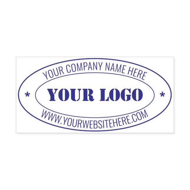 Custom Logo Name Website Oval Stamp Template (Design)