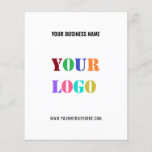 Custom Logo Name Website Promotional Flyer<br><div class="desc">Custom Logo Name Website Promotional Personalized Company Office Promotion Business or Personal Customizable Colours and Text Modern Gift - Add Your Logo - Image - Photo / Name - Company / Website or E-mail or Phone - Contact Information / Address - Resize and Move or Remove / Add Elements -...</div>