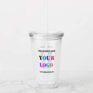 Custom Logo Name Website Promotional Personalized Acrylic Tumbler