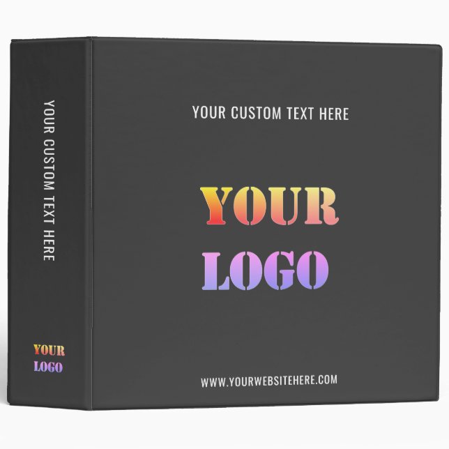 Custom Logo Name Website Promotional Personalized  Binder (Front/Spine)