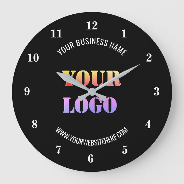 Custom Logo Name Website Promotional Personalized  Large Clock (Front)