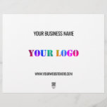 Custom Logo Name Website Promotional Personalized  Letterhead<br><div class="desc">Custom Logo Name Website Promotional Personalized Company Office Promotion Business or Personal Customizable Colours and Text Modern Gift - Add Your Logo - Image - Photo / Name - Company / Website or E-mail or Phone - Contact Information / Address - Resize and Move or Remove / Add Elements -...</div>