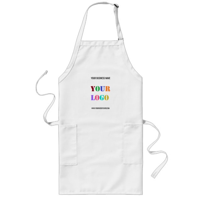 Custom Logo Name Website Promotional Personalized Long Apron (Front)