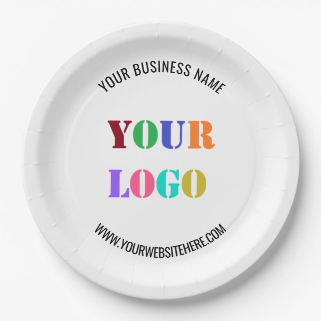 Custom Logo Name Website Promotional Personalized Paper Plate (Front)