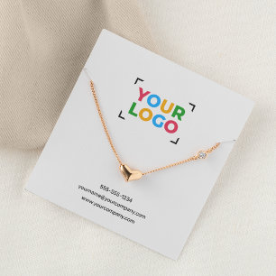 Custom Logo Necklace Display Cards with QR Code